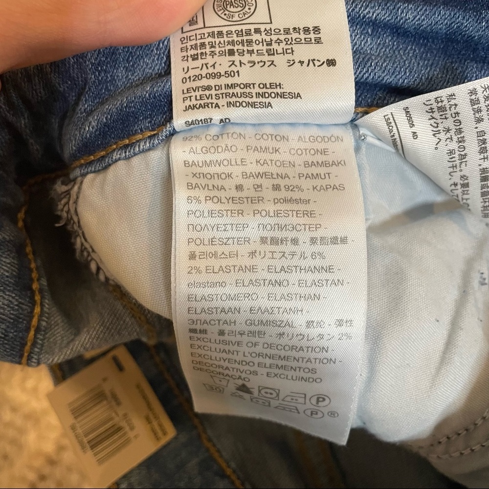 NWT! LEVI STRAUSS 721 High Rise Ripped Raw Hem Skinny Jeans - Size 27 - Picture 15 of 16